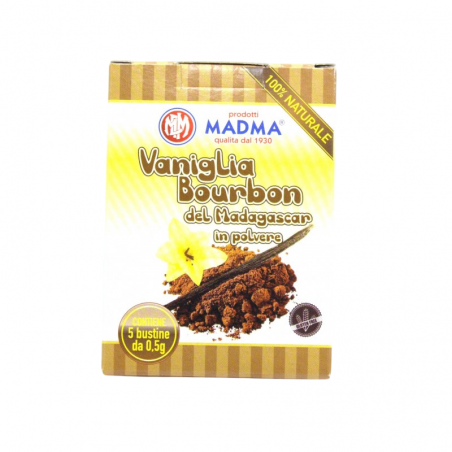VANIGLIA BOURBON DEL MADAGASCAR IN POLVERE 5 BUSTINE DA 0,5 gr MADMA