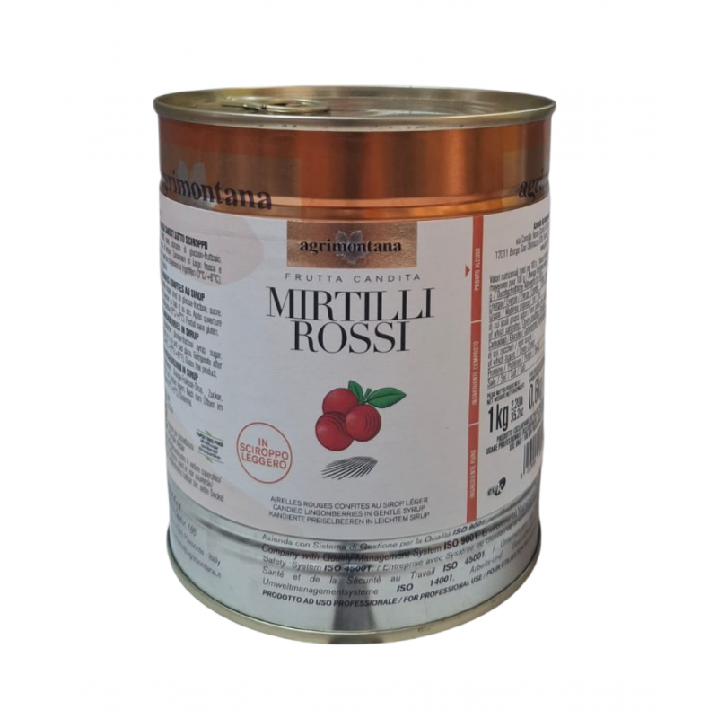 MIRTILLI ROSSI IN SCIROPPO LEGGERO 1KG AGRIMONTANA MIRTILLI ROSSI IN SCIROPPO LEGGERO 1KG AGRIMONTANA