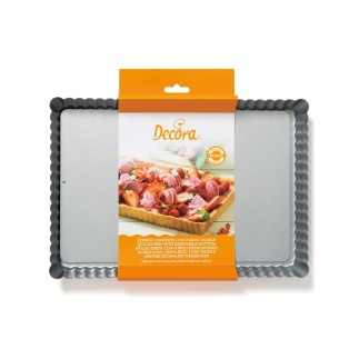 STAMPO CROSTATA CON FONDO MOBILE RETTANGOLARE DECORA