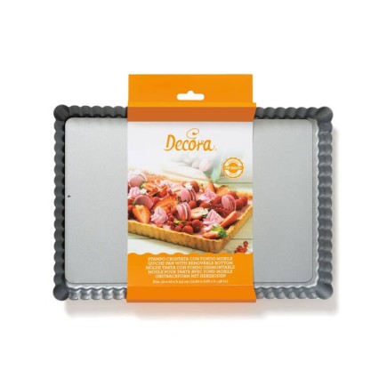 STAMPO CROSTATA CON FONDO MOBILE RETTANGOLARE DECORA